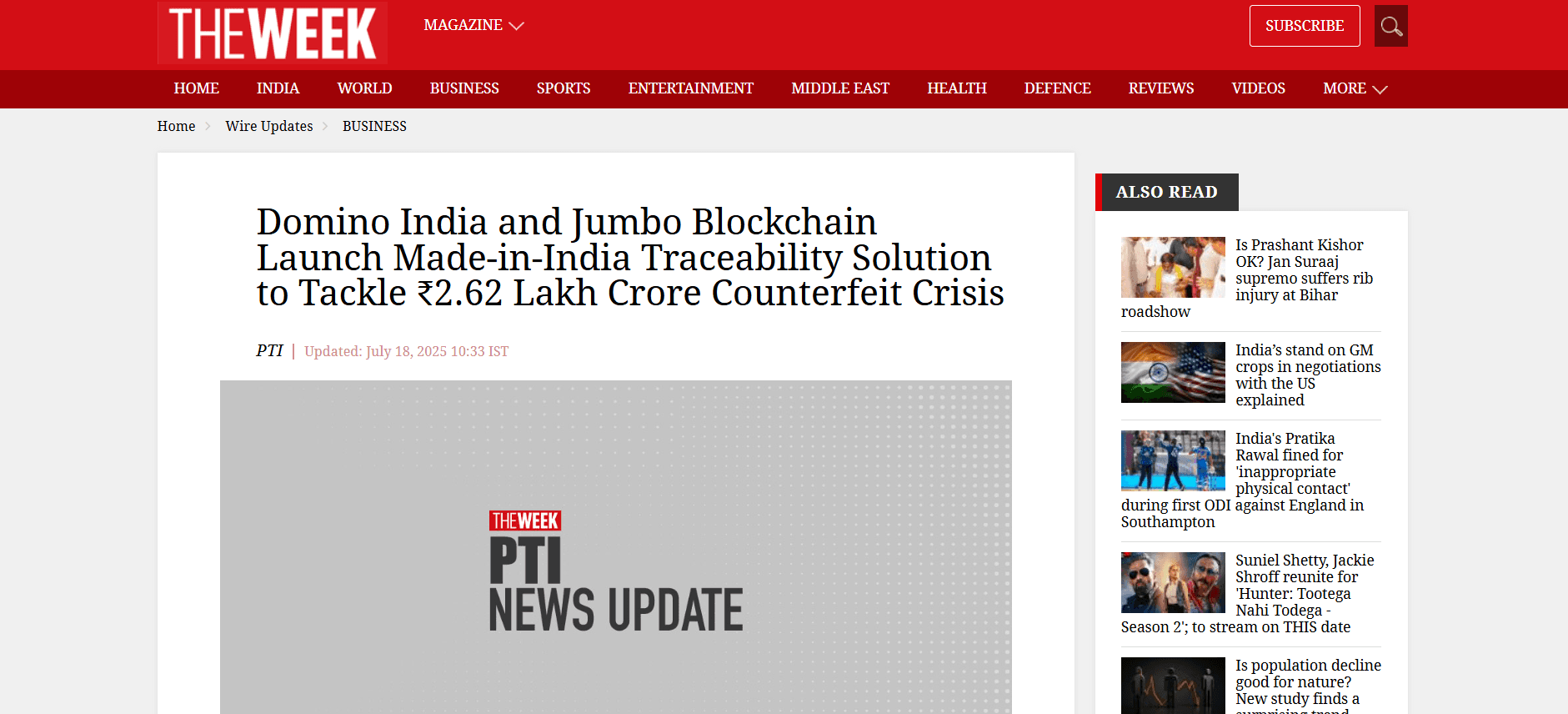 New Made-in-India Blockchain Solution by Domino India and Jumbo Targets India’s ₹2.62 Lakh Crore Counterfeit Problem